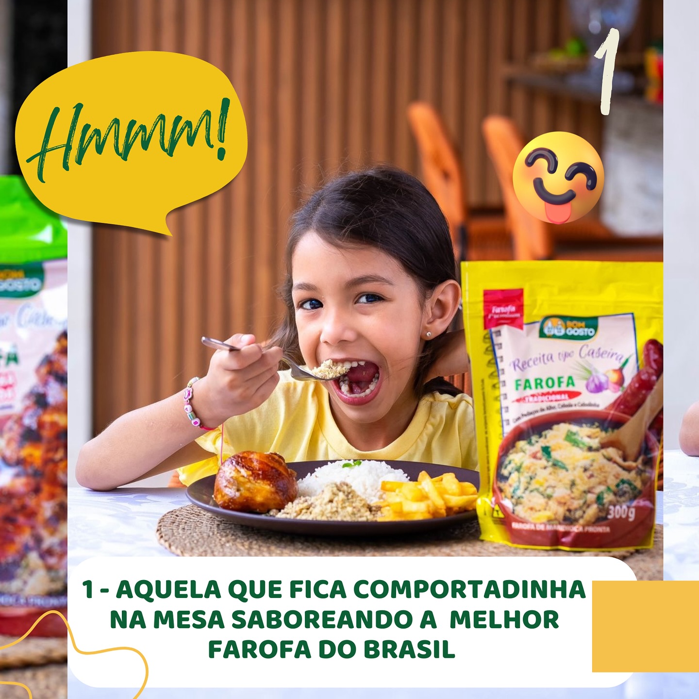 Farofa Tradicional Bom Gosto servida à mesa