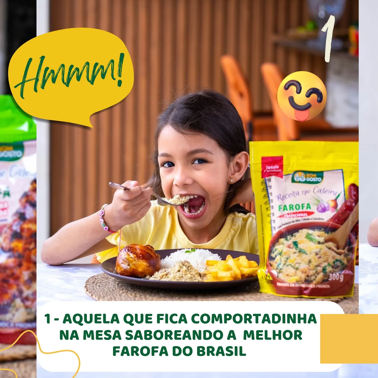 Farofa Tradicional Bom Gosto servida à mesa